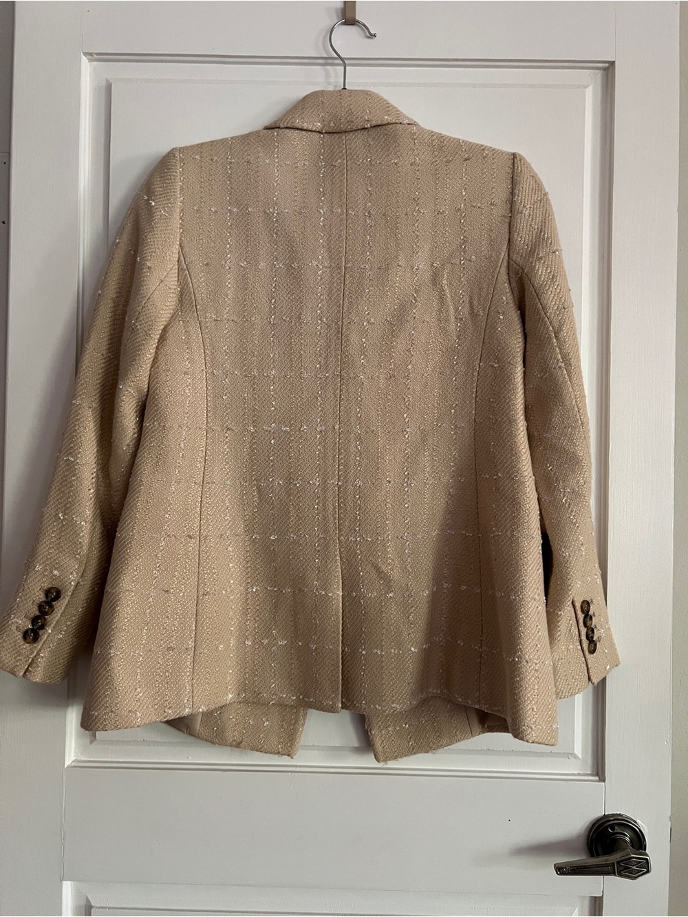 Ann Taylor Beige Tweed Two-Button Blazer - Picture 4 of 5